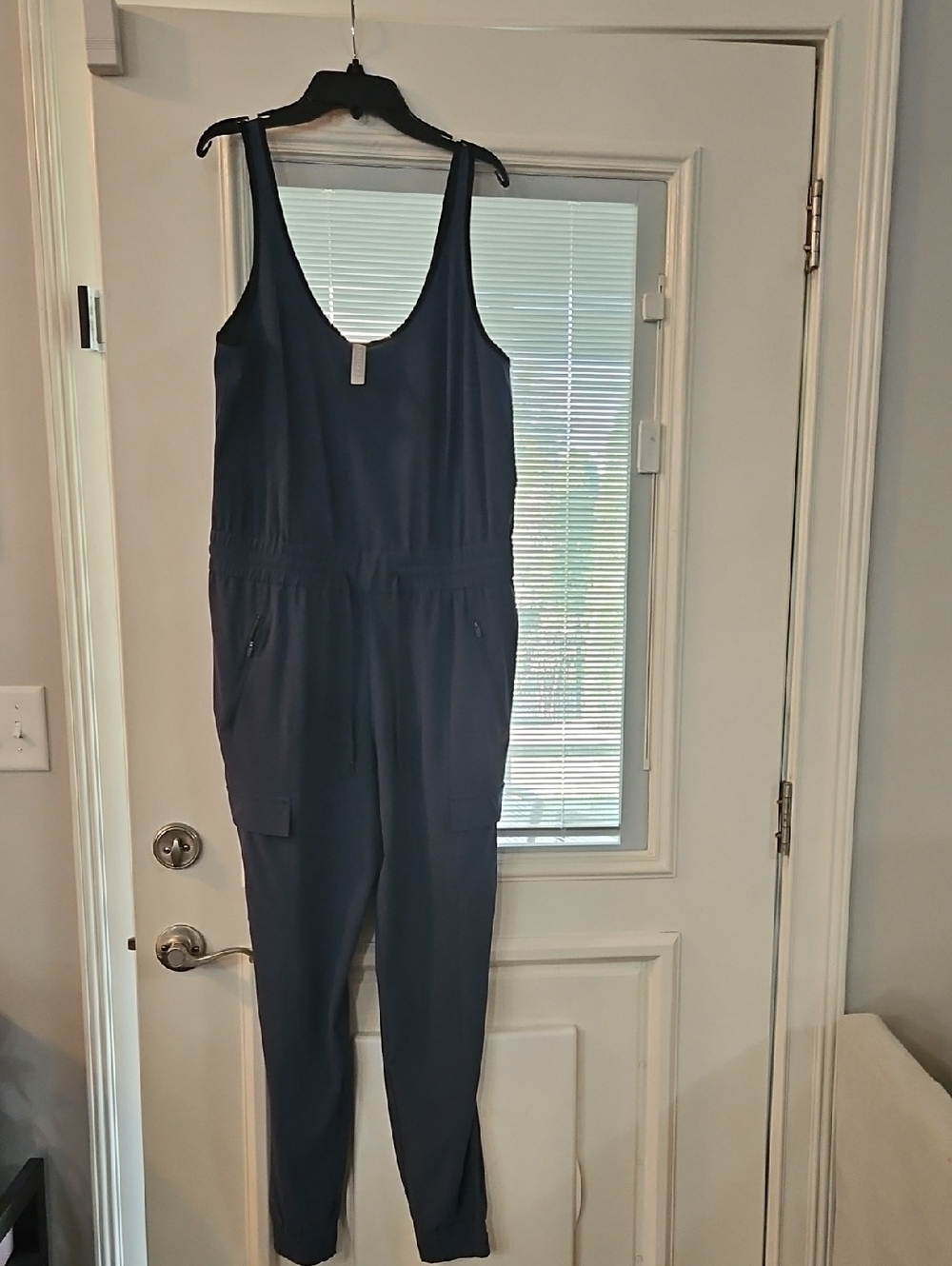 Athleta Navy Sleeveless Utility Jumpsuit